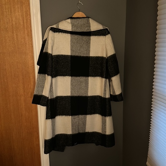 Black and White Check Wool Blend Topcoat from Express - Picture 7 of 10